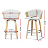 Aegean | Contemporary Swivel PU Leather Wooden Bar Stools | Set of 2