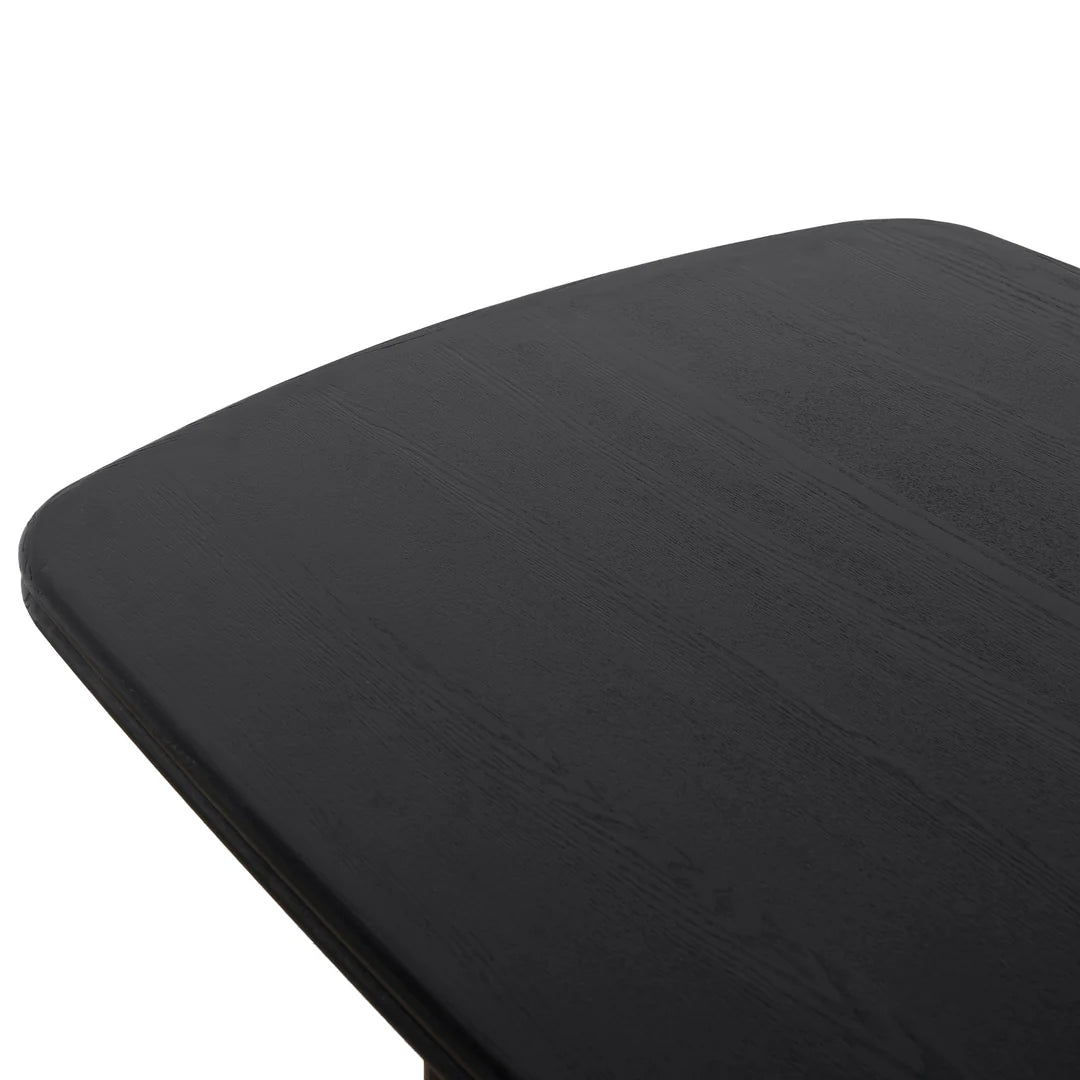 Agar | Contemporary Black Natural Walnut Wooden 1.8m Rectangular Dining Table | Black