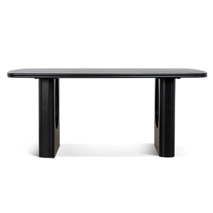 Agar | Contemporary Black Natural Walnut Wooden 1.8m Rectangular Dining Table | Black