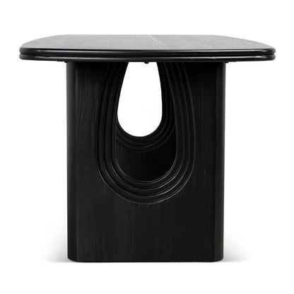 Agar | Contemporary Black Natural Walnut Wooden 1.8m Rectangular Dining Table | Black