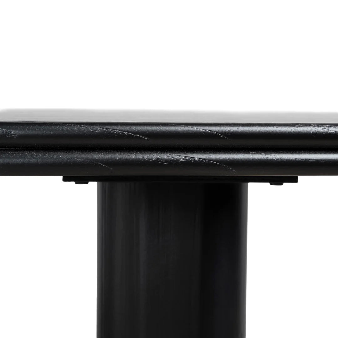 Agar | Contemporary Black Natural Walnut Wooden 1.8m Rectangular Dining Table | Black