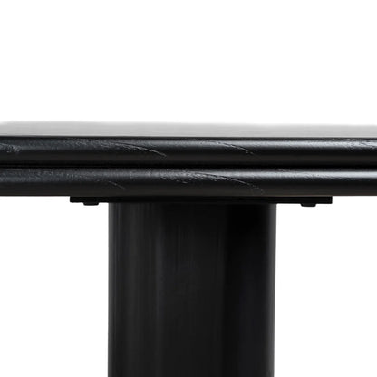 Agar | Contemporary Black Natural Walnut Wooden 1.8m Rectangular Dining Table | Black