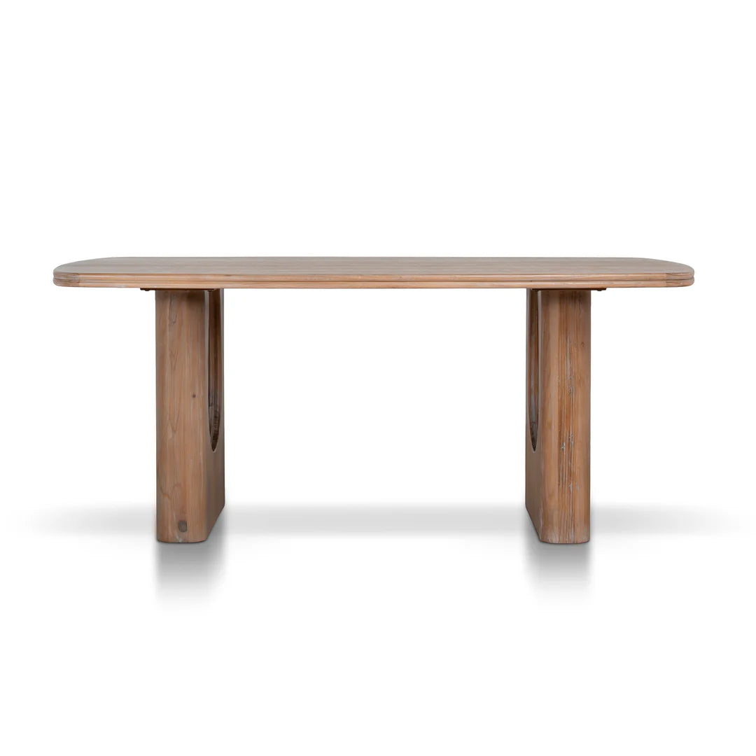 Agar | Contemporary Black Natural Walnut Wooden 1.8m Rectangular Dining Table | Natural