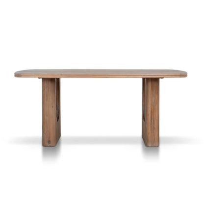Agar | Contemporary Black Natural Walnut Wooden 1.8m Rectangular Dining Table | Natural