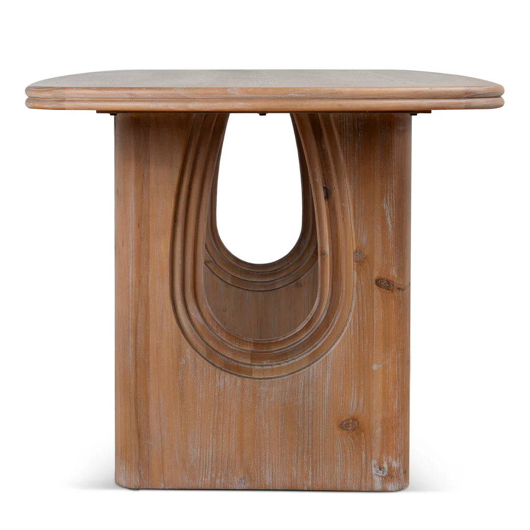 Agar | Contemporary Black Natural Walnut Wooden 1.8m Rectangular Dining Table | Natural