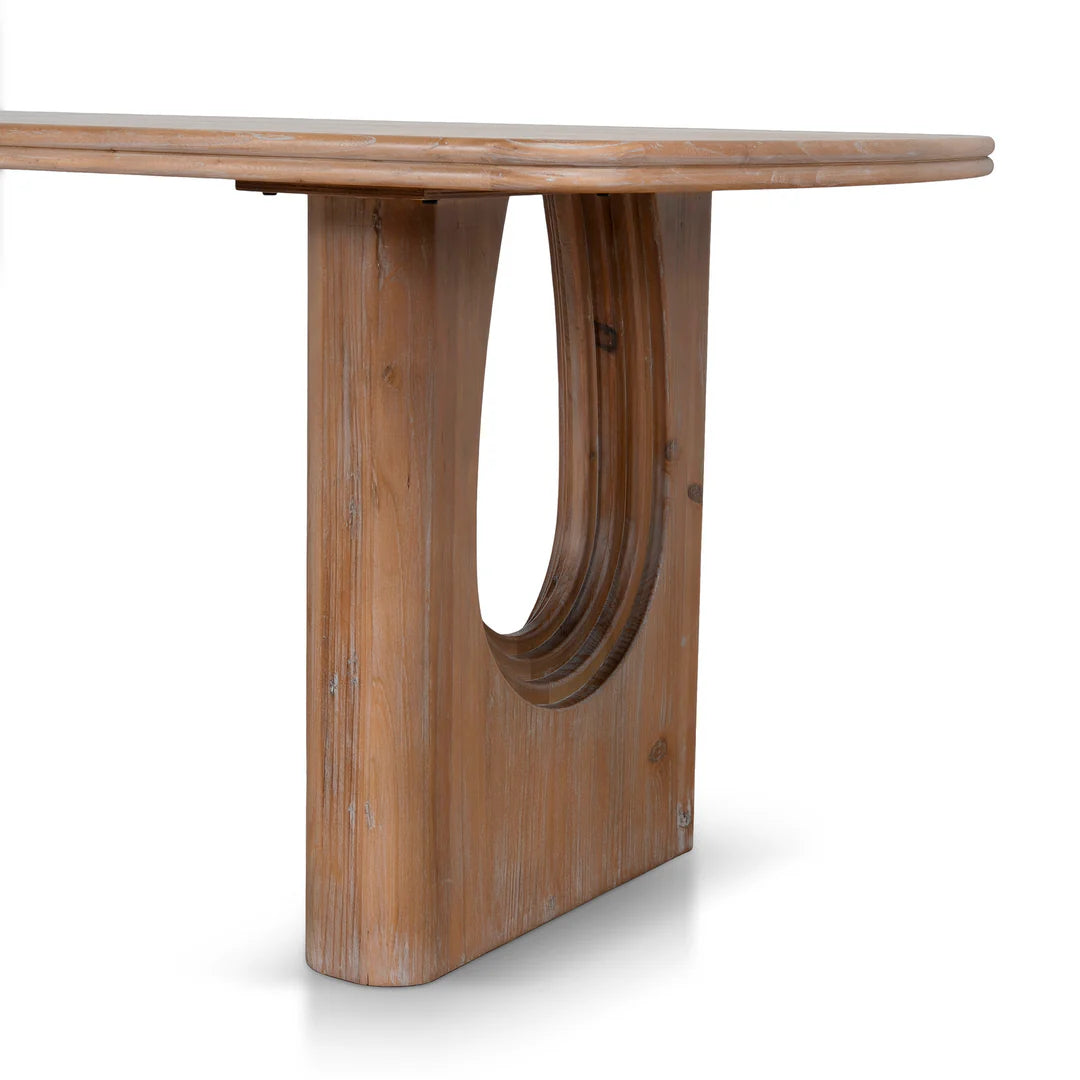 Agar | Contemporary Black Natural Walnut Wooden 1.8m Rectangular Dining Table | Natural