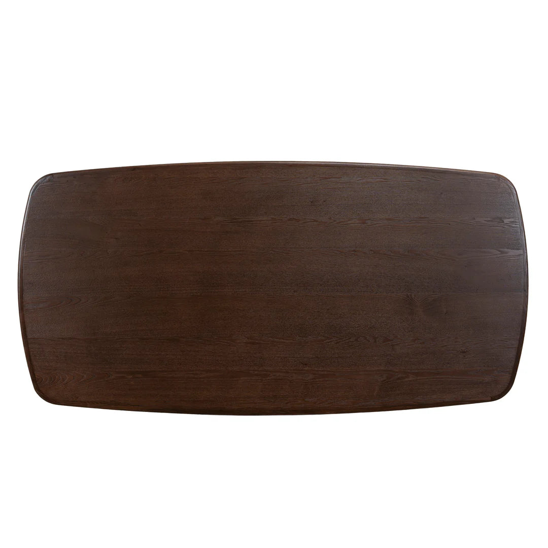 Agar | Contemporary Black Natural Walnut Wooden 1.8m Rectangular Dining Table | Walnut
