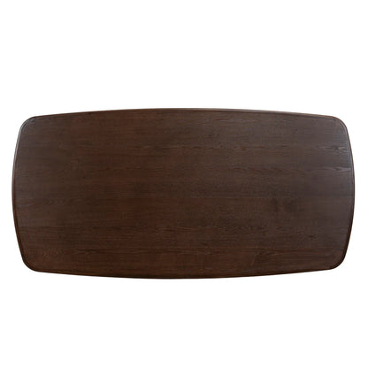 Agar | Contemporary Black Natural Walnut Wooden 1.8m Rectangular Dining Table | Walnut