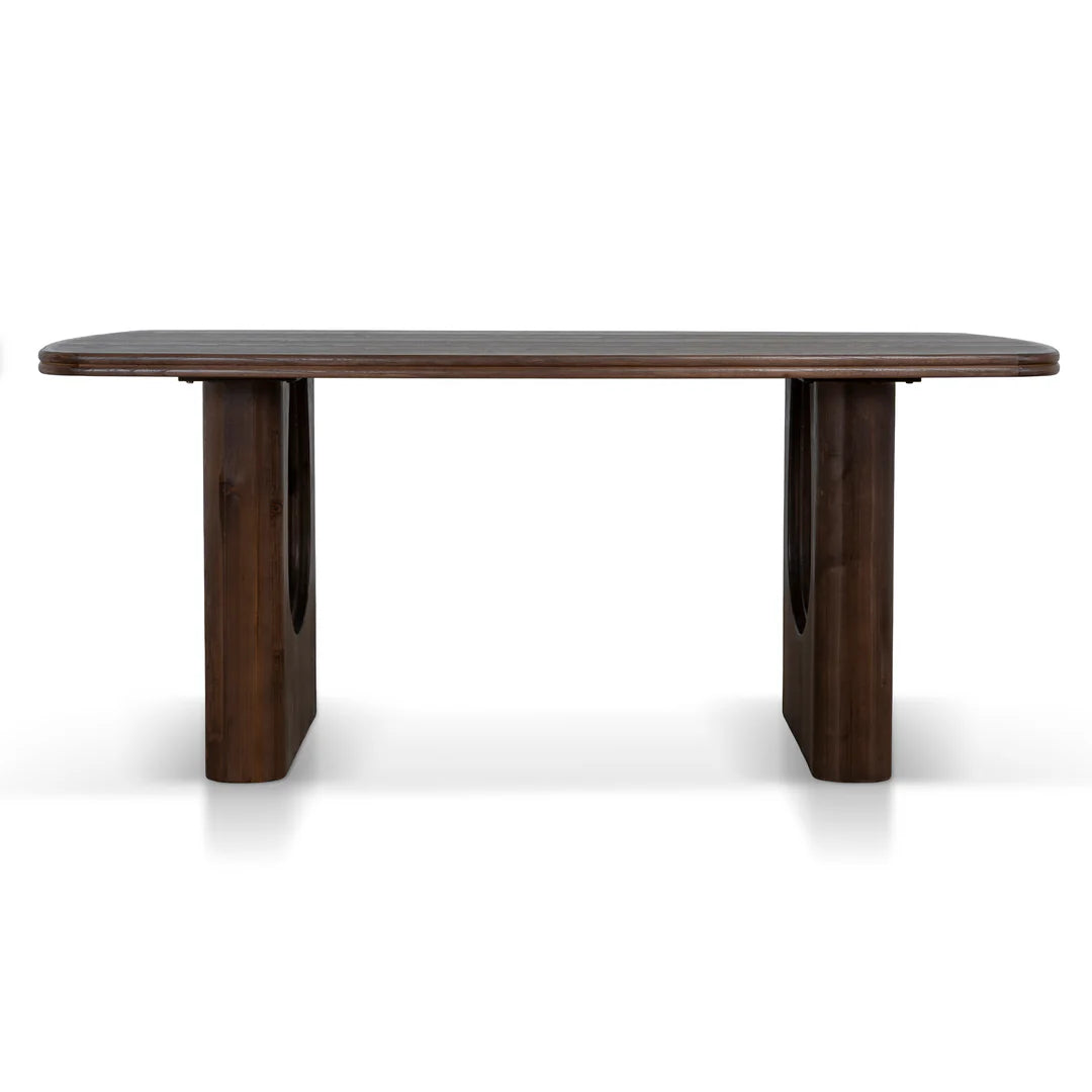 Agar | Contemporary Black Natural Walnut Wooden 1.8m Rectangular Dining Table | Walnut