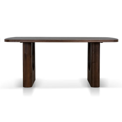 Agar | Contemporary Black Natural Walnut Wooden 1.8m Rectangular Dining Table | Walnut