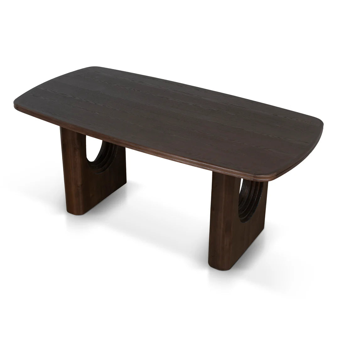 Agar | Contemporary Black Natural Walnut Wooden 1.8m Rectangular Dining Table | Walnut