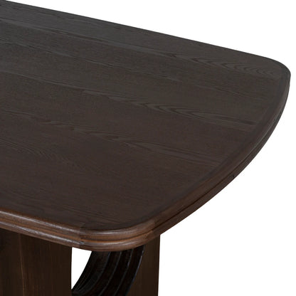 Agar | Contemporary Black Natural Walnut Wooden 1.8m Rectangular Dining Table | Walnut