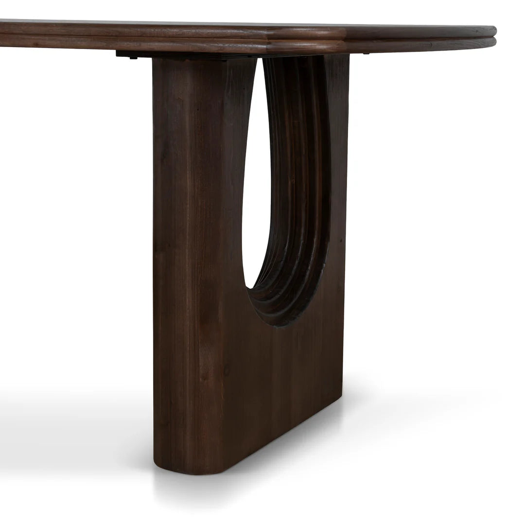 Agar | Contemporary Black Natural Walnut Wooden 1.8m Rectangular Dining Table | Walnut