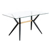 Akira | Metal 6 Seater Glass Natural Black Rectangular Dining Table