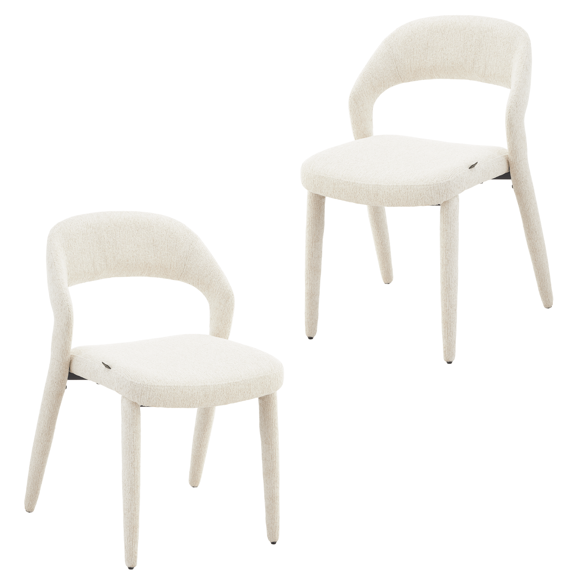 Akira | Modern Stone Beige Fabric Dining Chairs | Set Of 2 | Beige
