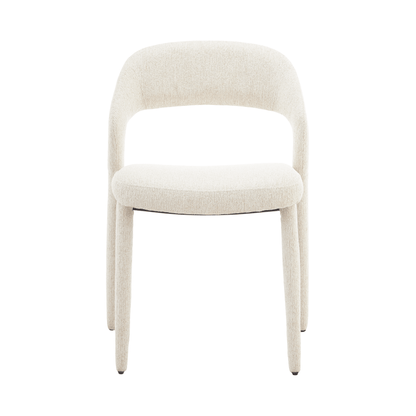 Akira | Modern Stone Beige Fabric Dining Chairs | Set Of 2 | Beige