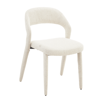 Akira | Modern Stone Beige Fabric Dining Chairs | Set Of 2 | Beige