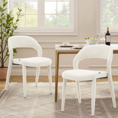 Akira | Modern Stone Beige Fabric Dining Chairs | Set Of 2 | Beige