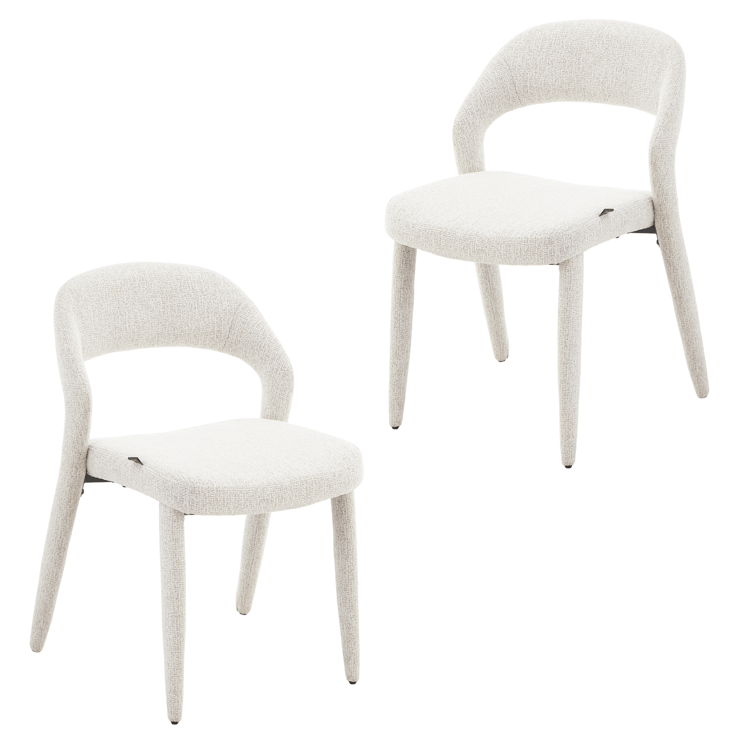 Akira | Modern Stone Beige Fabric Dining Chairs | Set Of 2 | Stone