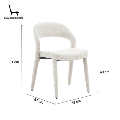 Akira | Modern Stone Beige Fabric Dining Chairs | Set Of 2 | Stone