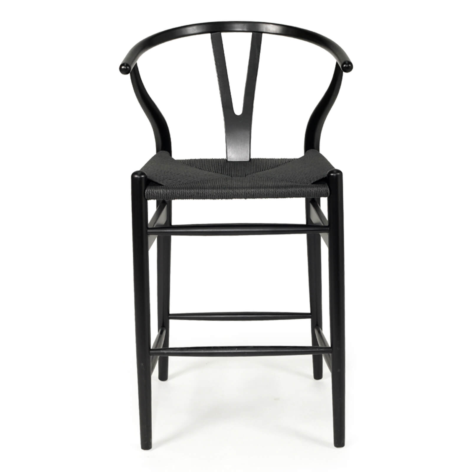 Aldgate Scandinavian Coastal Wooden Bar Stools | Black on Black