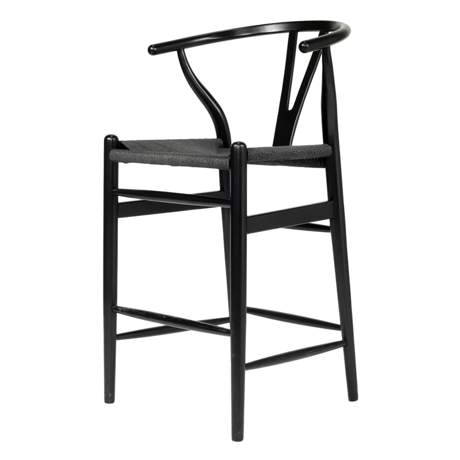 Aldgate Scandinavian Coastal Wooden Bar Stools | Black on Black