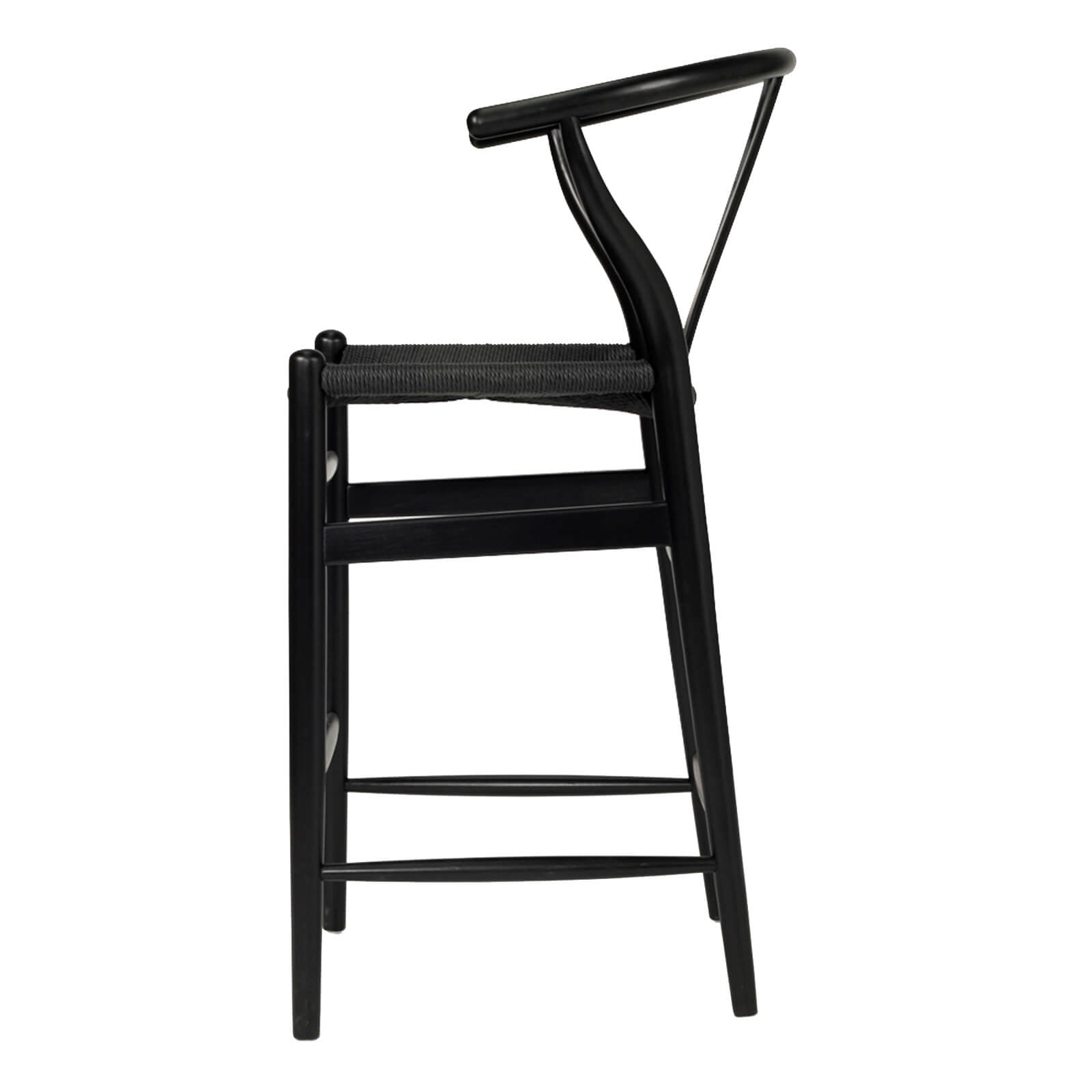 Aldgate Scandinavian Coastal Wooden Bar Stools | Black on Black