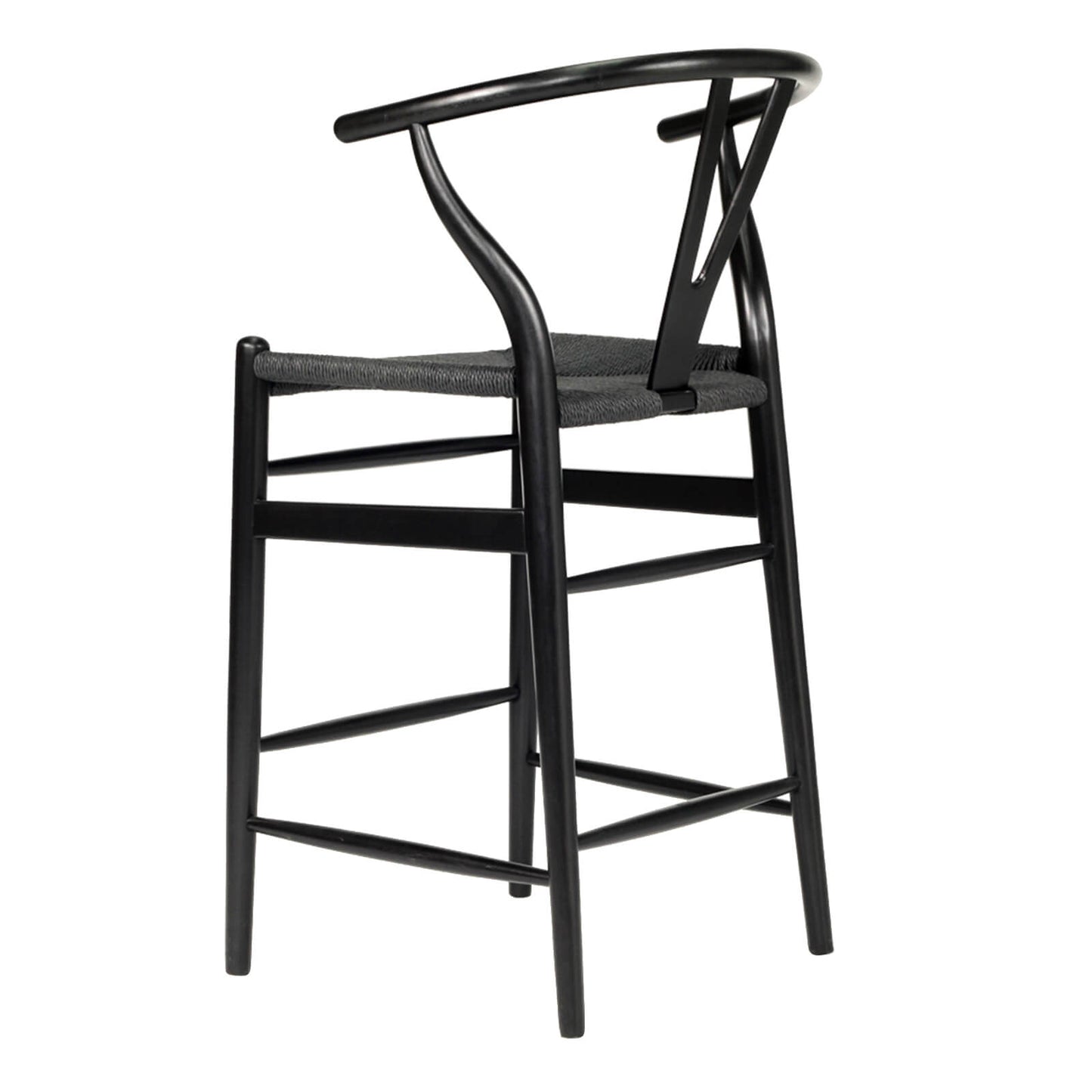 Aldgate Scandinavian Coastal Wooden Bar Stools | Black on Black