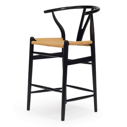 Aldgate Scandinavian Coastal Wooden Bar Stools | Black