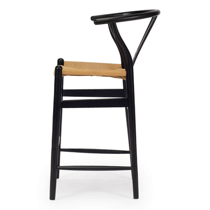 Aldgate Scandinavian Coastal Wooden Bar Stools | Black