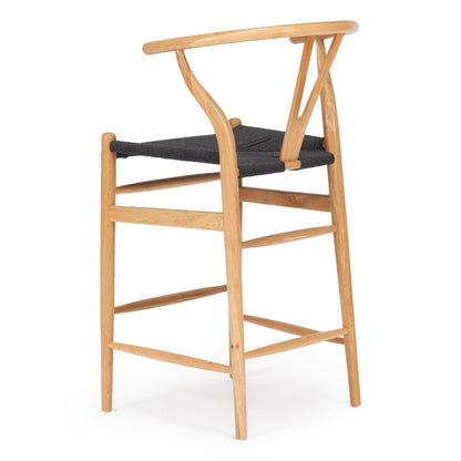 Aldgate Scandinavian Coastal Wooden Bar Stools | Natural Oak Black