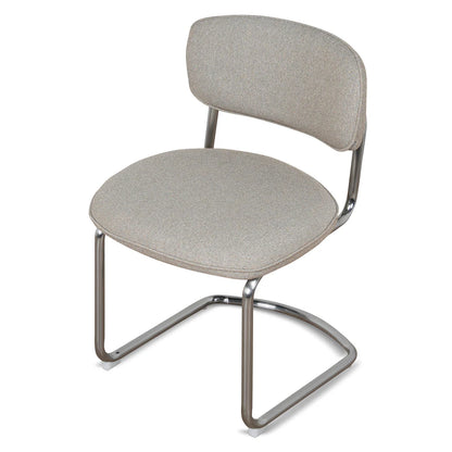 Alexander | Modern Metal Beige Coconut Stripe Dining Chairs | Set Of 2 | Beige