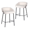 Alexander | Modern Metal Fabric Bar Stools | Set Of 2