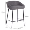 Alexander | Modern Metal Fabric Bar Stools | Set Of 2