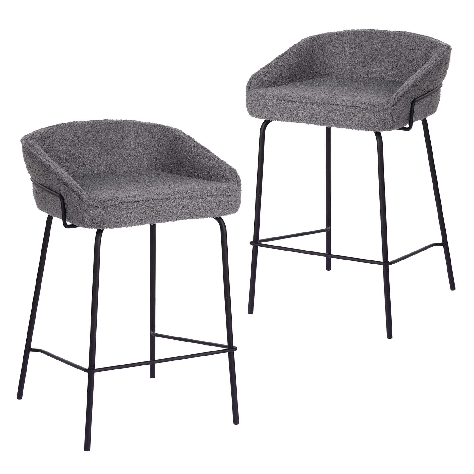 Alexander Modern Metal Fabric Bar Stools Set Of 2