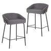 Alexander | Modern Metal Fabric Bar Stools | Set Of 2