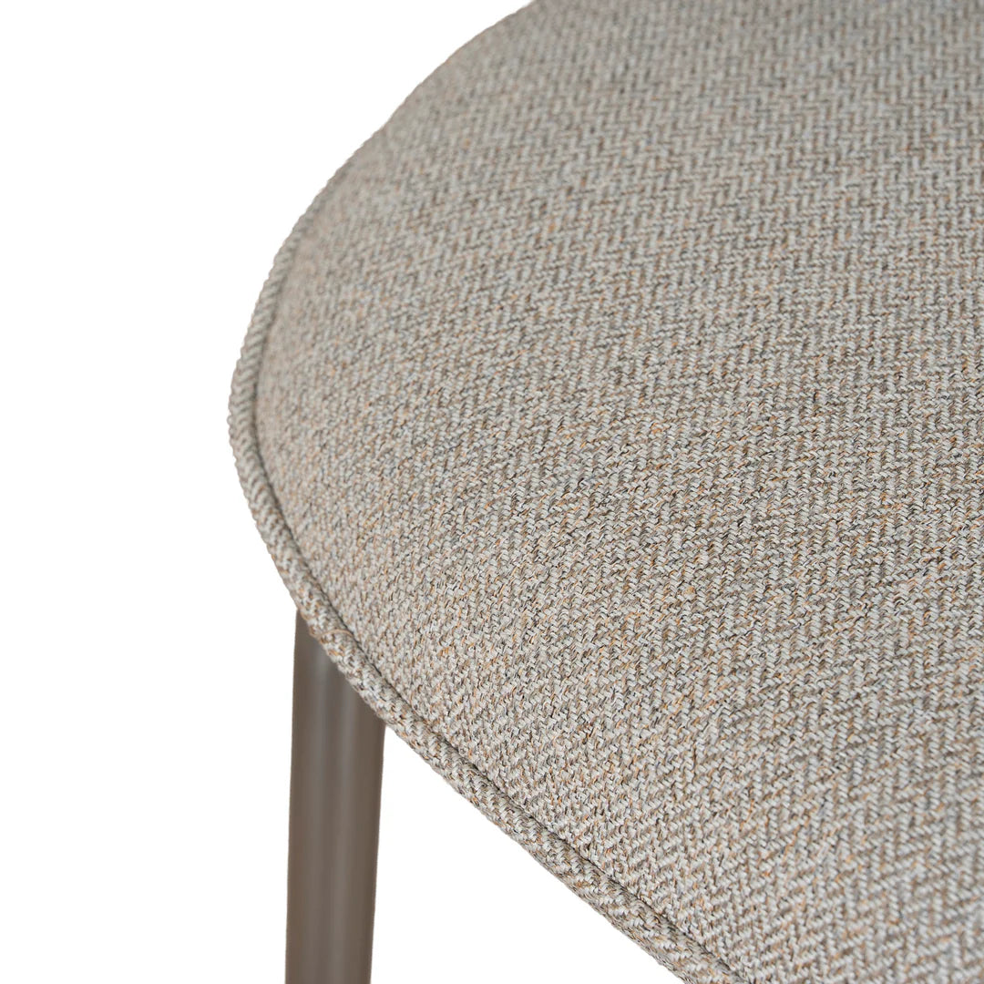 Alexander | Modern Metal Beige Coconut Stripe Dining Chairs | Set Of 2 | Beige