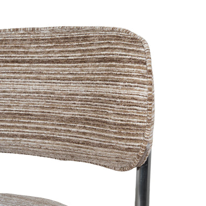 Alexander | Modern Metal Beige Coconut Stripe Dining Chairs | Set Of 2 | Coconut