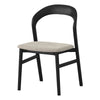 Alpine | Natural Black Scandinavian Style Upholstered Wooden Dining Chairs | Set Of 2