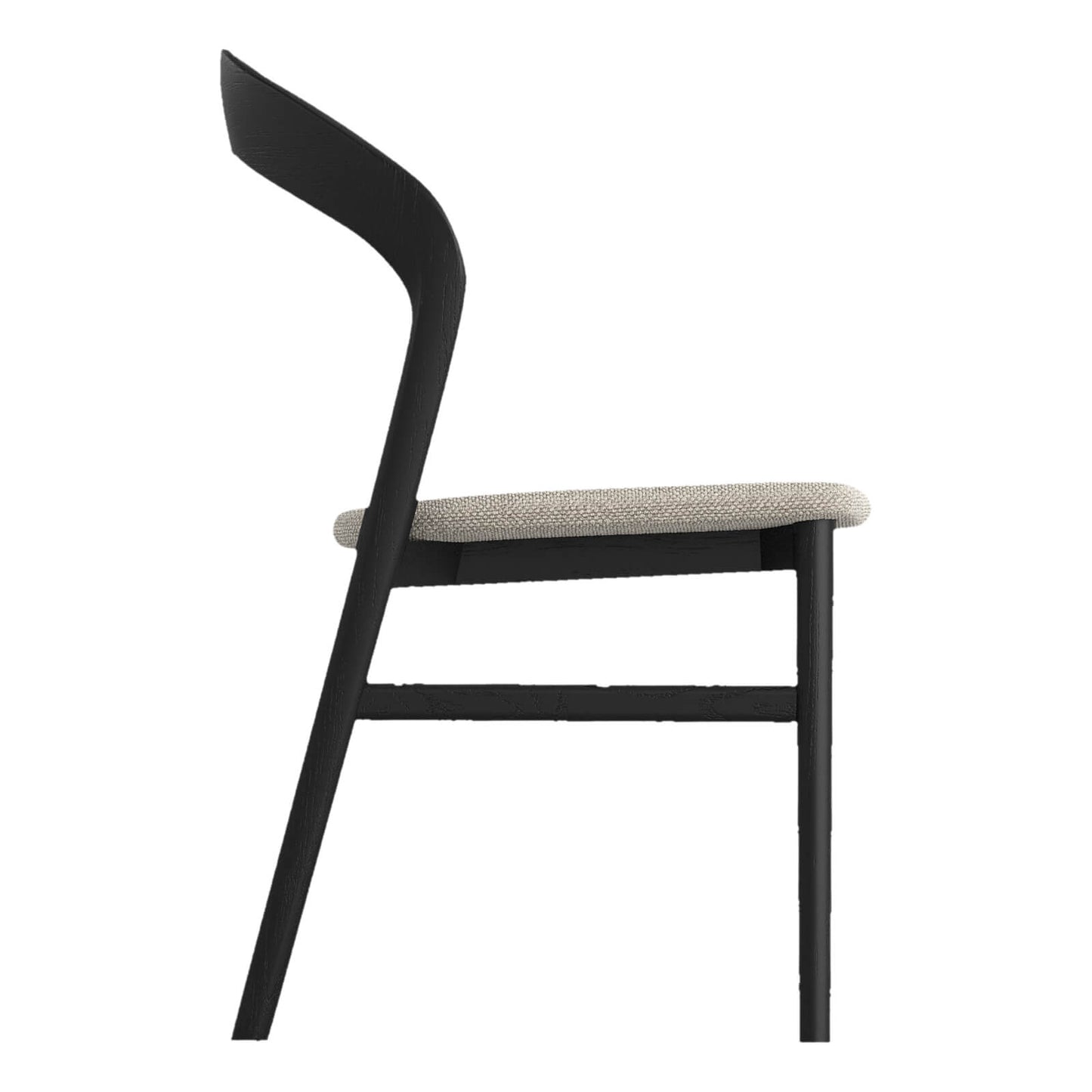 Alpine | Natural Black Scandinavian Style Upholstered Wooden Dining Chairs | Set Of 2 | Black Grey