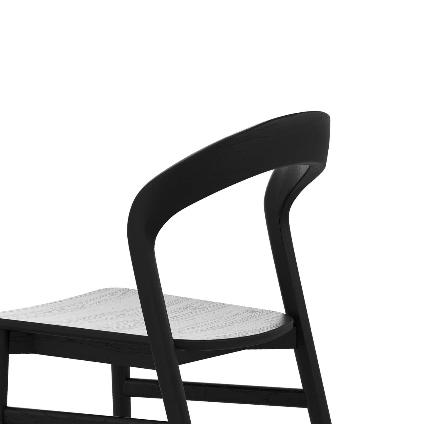 Alpine | Natural Black Scandinavian Style Upholstered Wooden Dining Chairs | Set Of 2 | Black