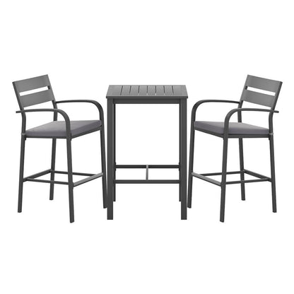 Alton | Modern Black White Metal Indoor Outdoor Bar Stool Set | Black