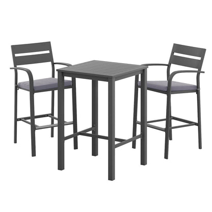 Alton | Modern Black White Metal Indoor Outdoor Bar Stool Set | Black