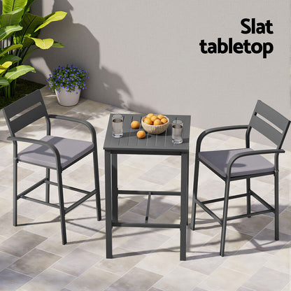 Alton | Modern Black White Metal Indoor Outdoor Bar Stool Set | Black
