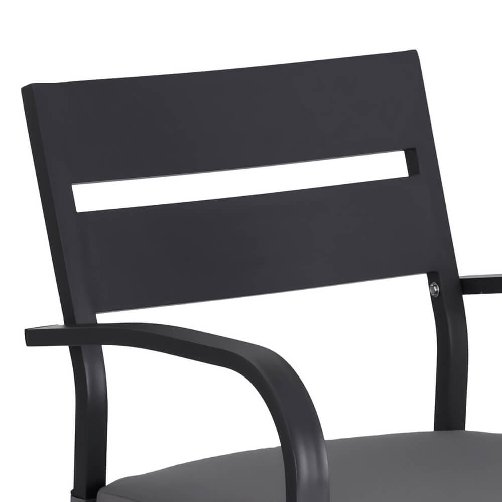 Alton | Modern Dark Grey White Metal Indoor Outdoor Bar Stool Set | 4 Seater | Dark Grey