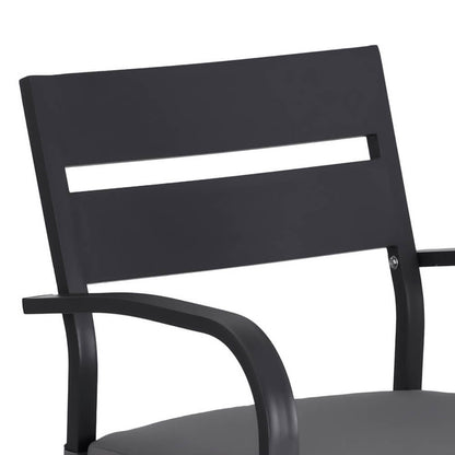 Alton | Modern Dark Grey White Metal Indoor Outdoor Bar Stool Set | 4 Seater | Dark Grey
