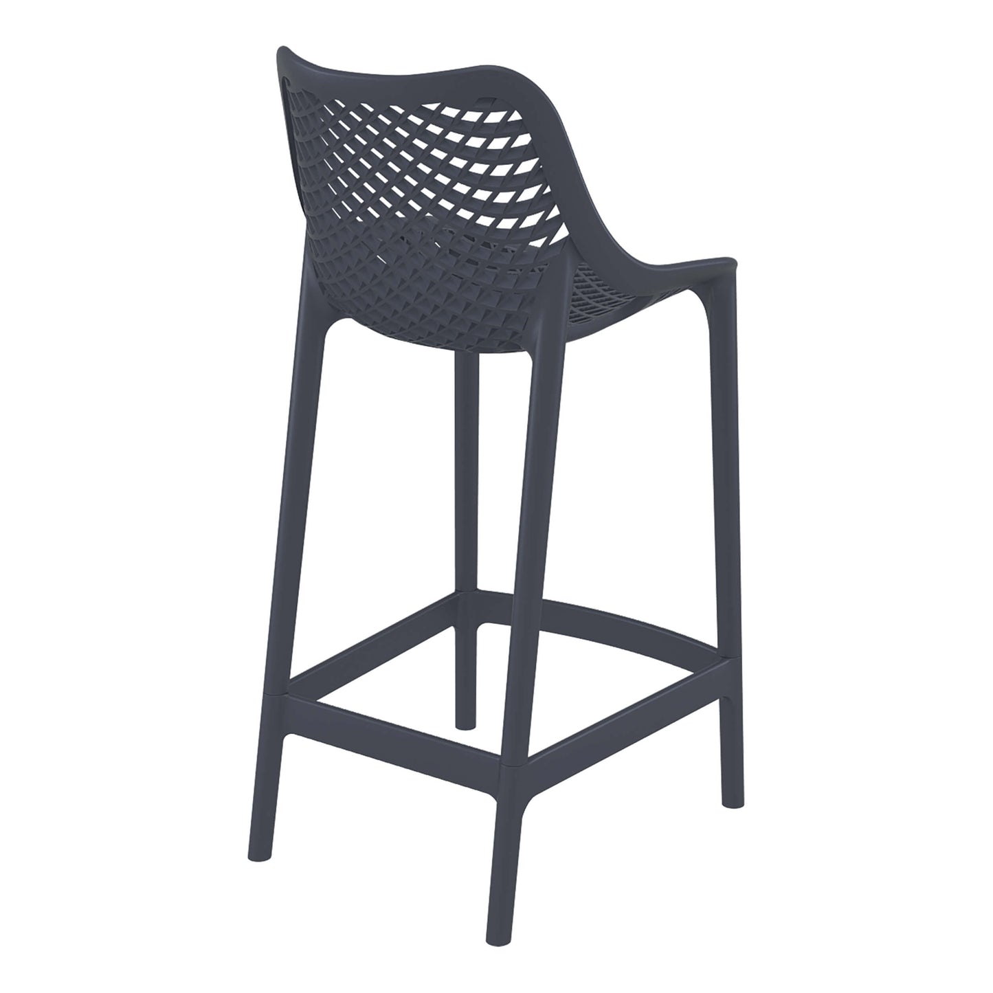 Alton | Modern Plastic Outdoor Bar Stools | Set Of 4 | Anthracite