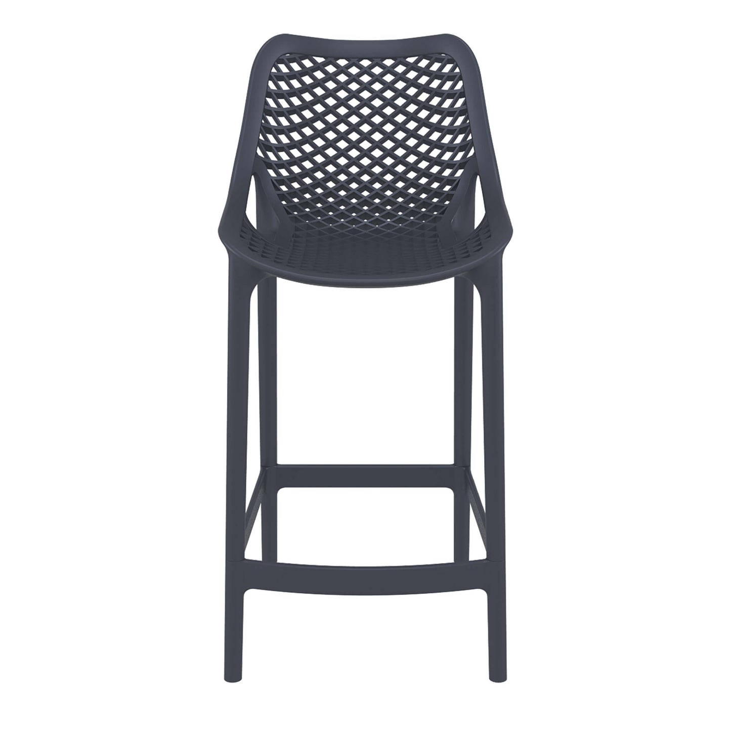 Alton | Modern Plastic Outdoor Bar Stools | Set Of 4 | Anthracite