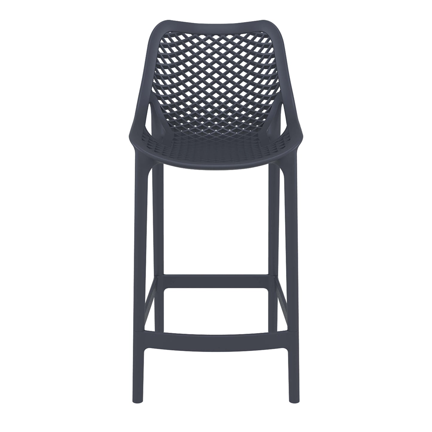 Alton | Modern Plastic Outdoor Bar Stools | Set Of 4 | Anthracite