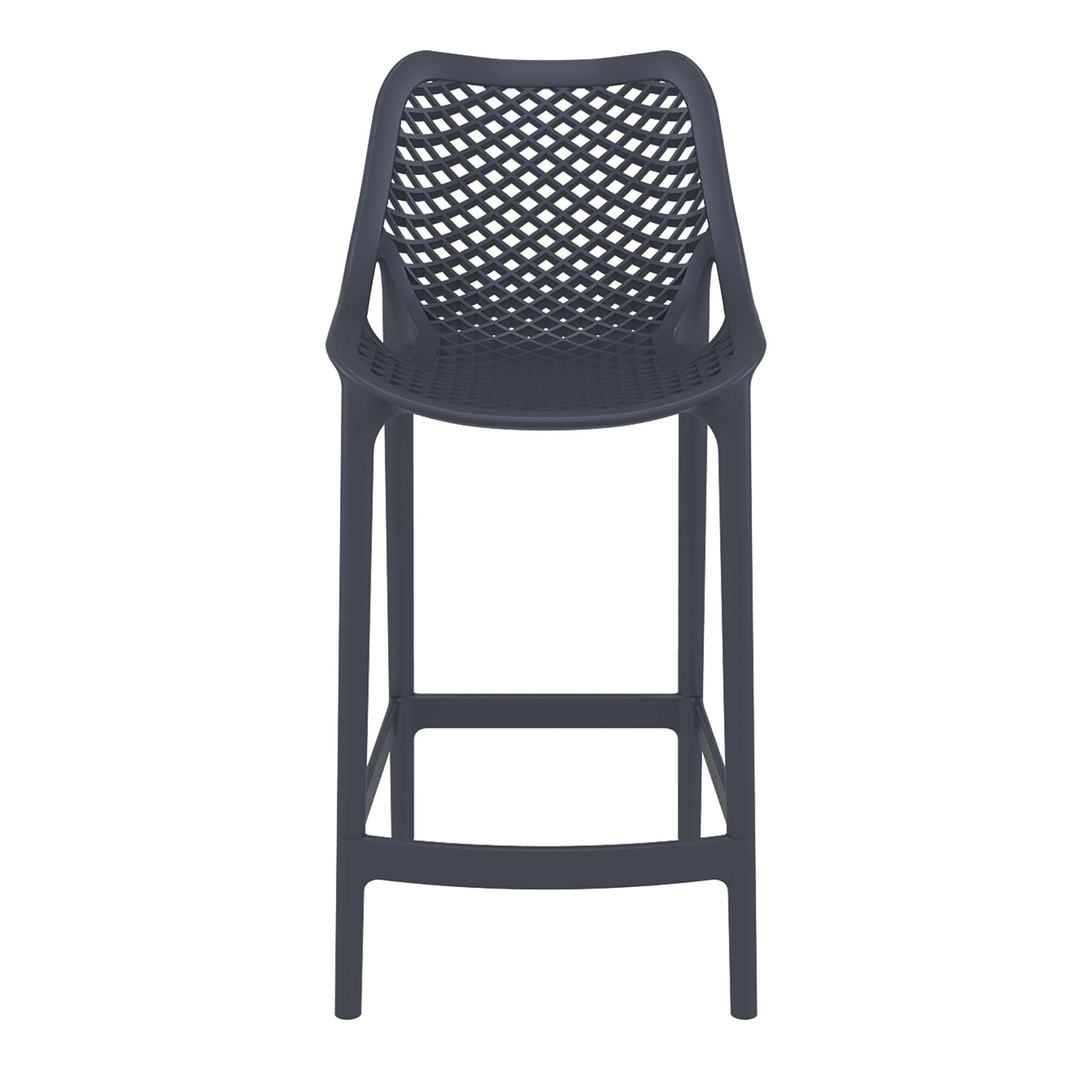 Alton | Modern Plastic Outdoor Bar Stools | Set Of 4 | Anthracite